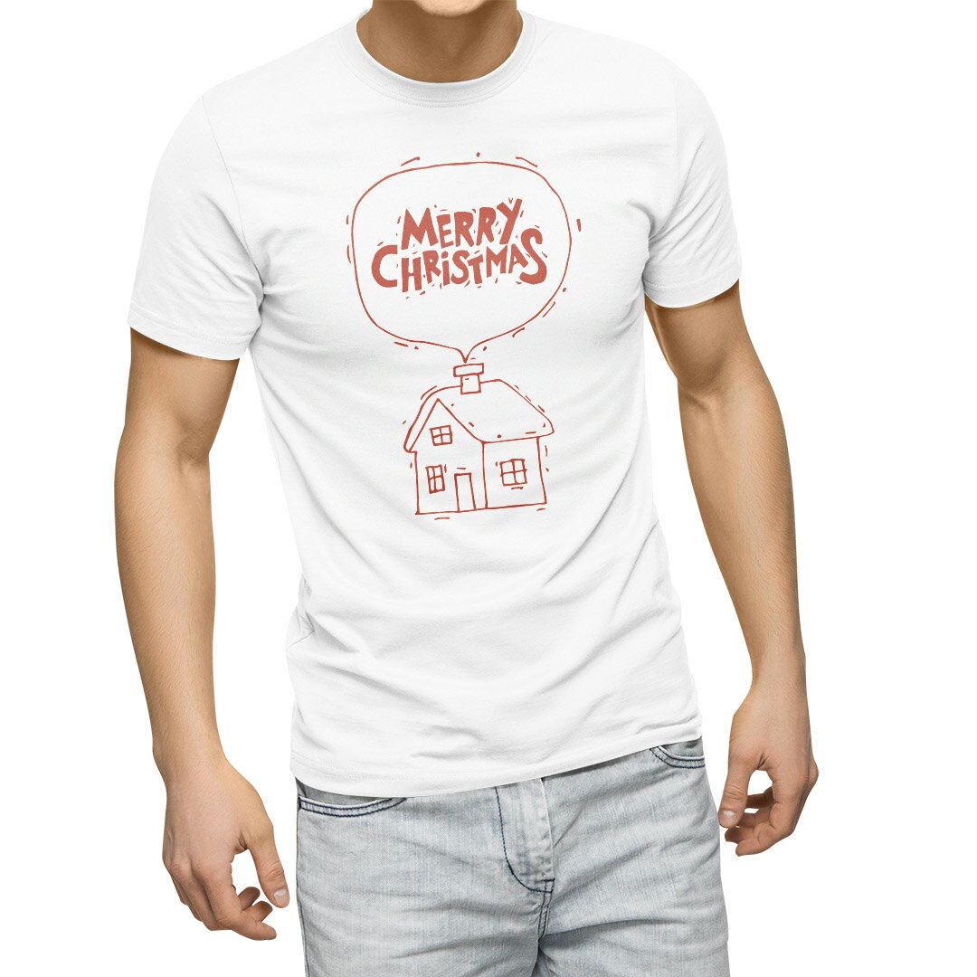 Tシャツ メンズ 半袖 ホワイト グレー デザイン S M L XL 2XL Tシャツ ティーシャツ T shirt 017672 home 赤 文字 クリスマス