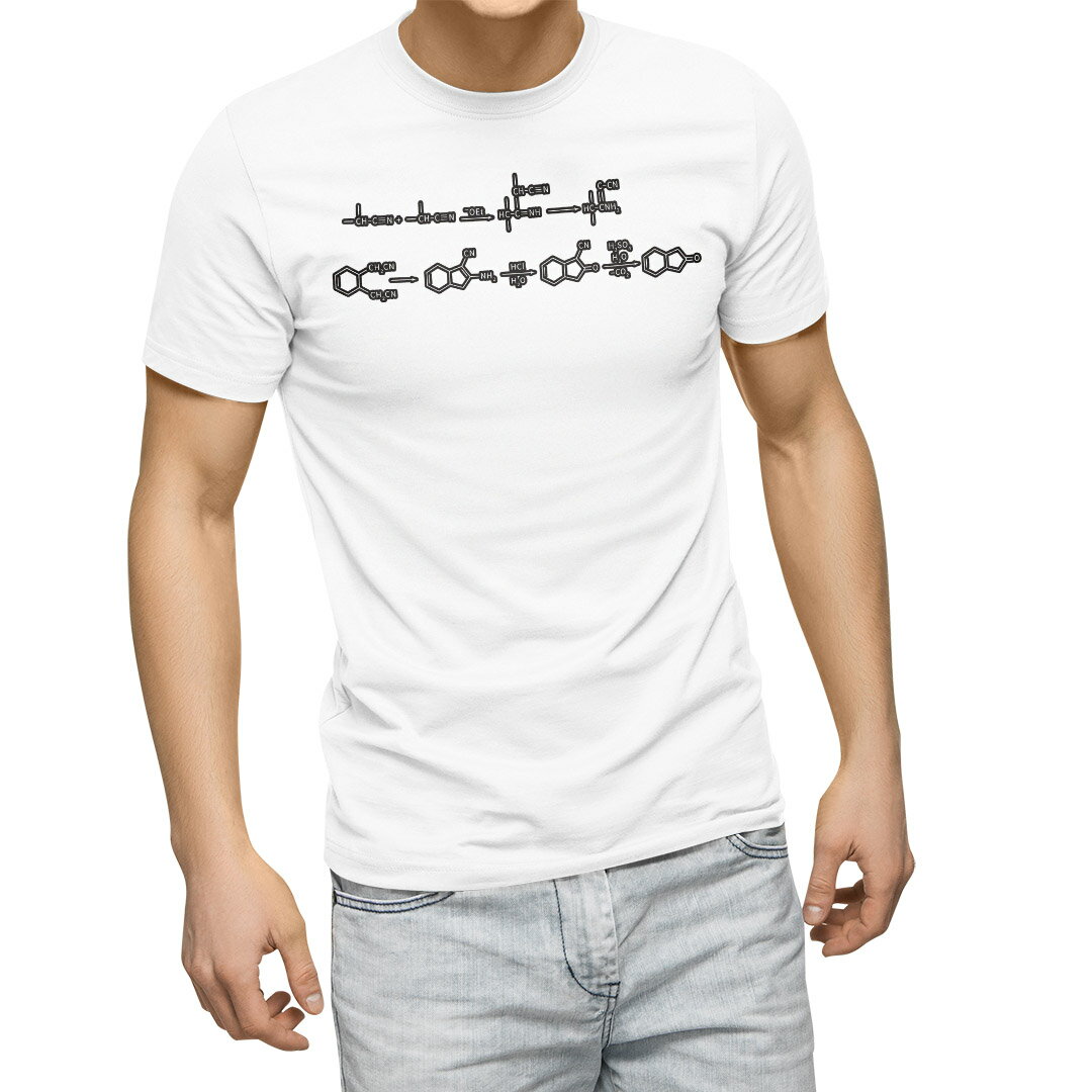 Rakuten - Tシャツ メンズ 半袖 ホワイト グレー デザイン S M L XL 2XL Tシャツ ティーシャツ T shirt 017705 Chemical formula　化学式