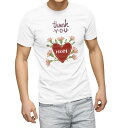 Tシャツ メンズ 半袖 ホワイト グレー デザイン S M L XL 2XL Tシャツ ティーシャツ T shirt 017800 母の日 ママ ハート