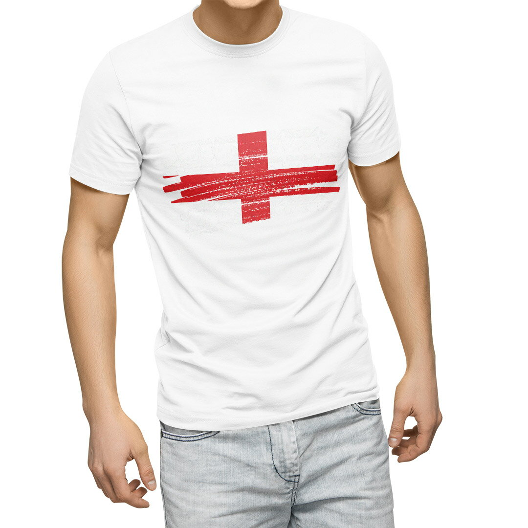 Tシャツ メンズ 半袖 ホワイト グレー デザイン S M L XL 2XL Tシャツ ティーシャツ T shirt 018439 england イングランド