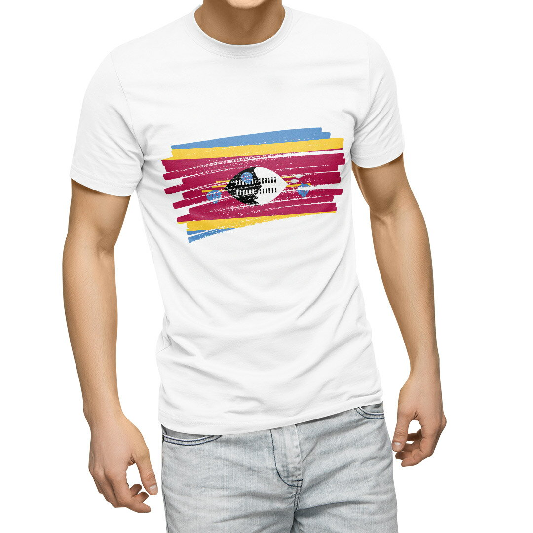 Rakuten - Tシャツ メンズ 半袖 ホワイト グレー デザイン S M L XL 2XL Tシャツ ティーシャツ T shirt 018571 swaziland スワジランド