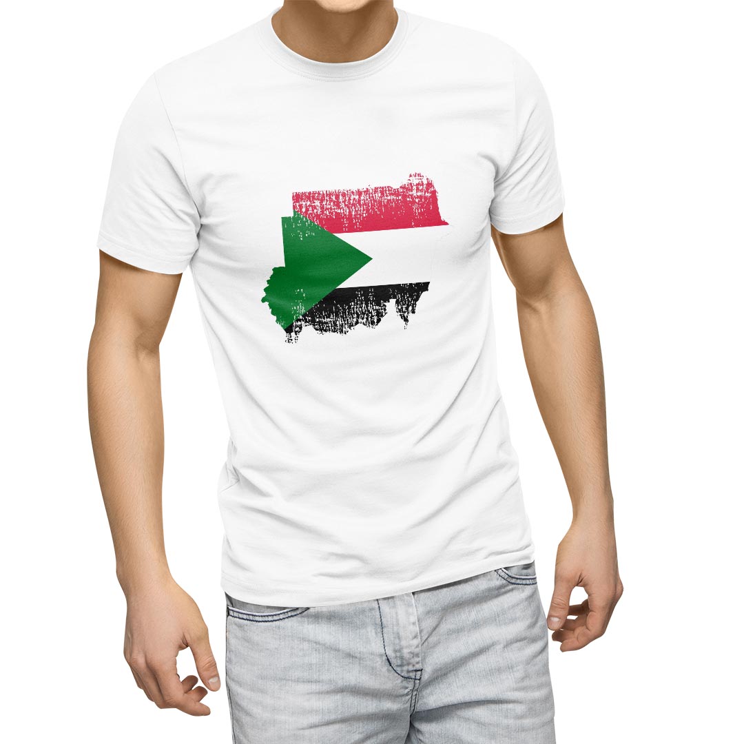 Tシャツ メンズ 半袖 ホワイト グレー デザイン S M L XL 2XL Tシャツ ティーシャツ T shirt 018955 sudan スーダン