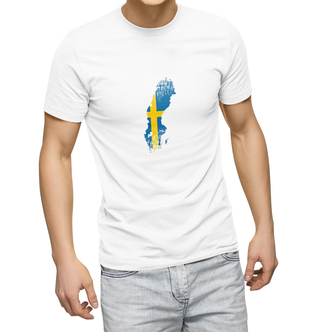 Tシャツ メンズ 半袖 ホワイト グレー デザイン S M L XL 2XL Tシャツ ティーシャツ T shirt 018958 sweden スウェーデン