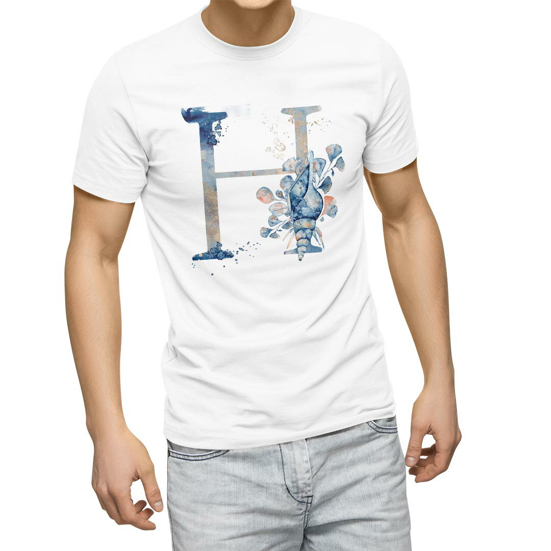 乐天商城 - Tシャツ メンズ 半袖 ホワイト グレー デザイン S M L XL 2XL Tシャツ ティーシャツ T shirt 019660 文字 h アルファベット