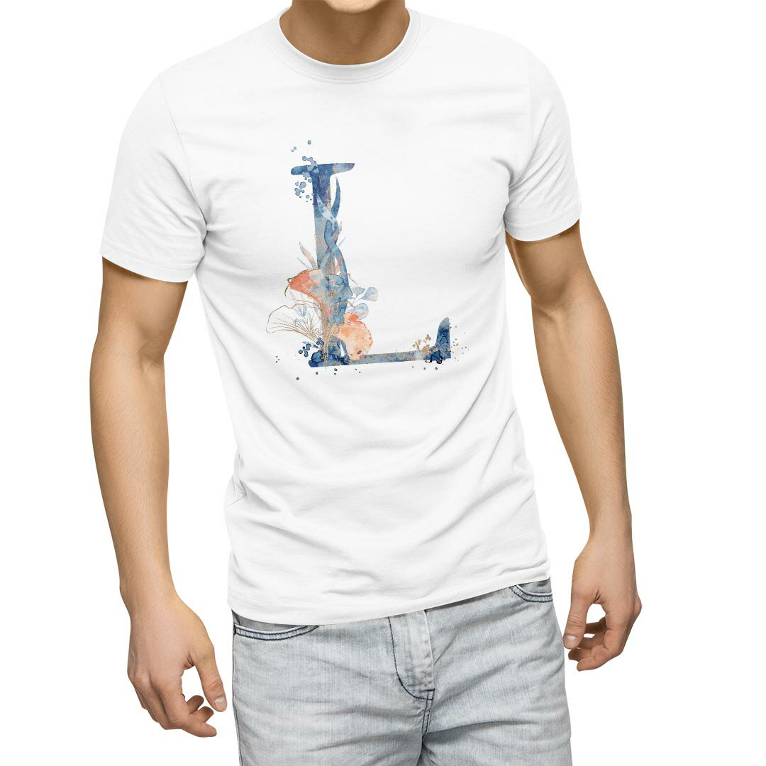 Tシャツ メンズ 半袖 ホワイト グレー デザイン S M L XL 2XL Tシャツ ティーシャツ T shirt 019664 文字 l アルファベット