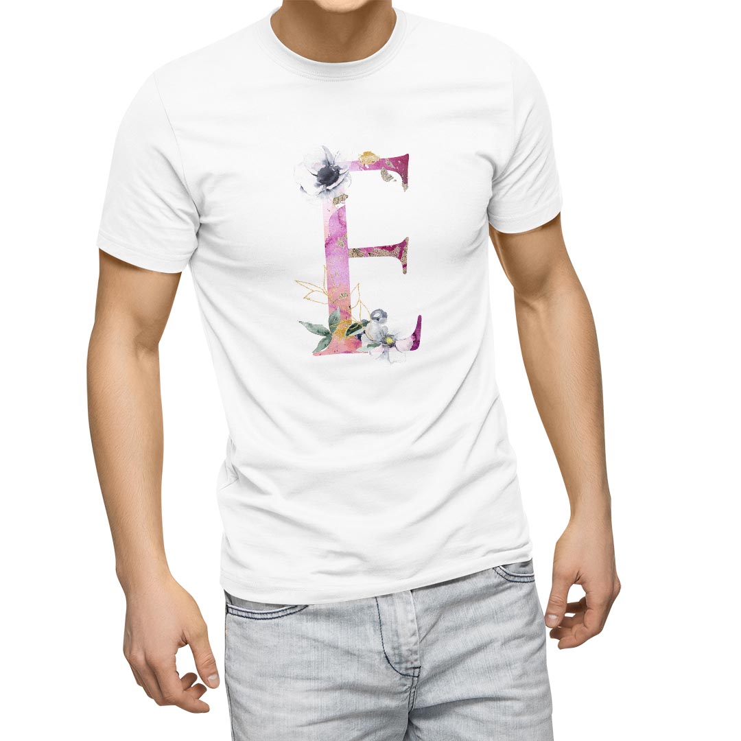 Tシャツ メンズ 半袖 ホワイト グレー デザイン S M L XL 2XL Tシャツ ティーシャツ T shirt 019693 文字 e アルファベット