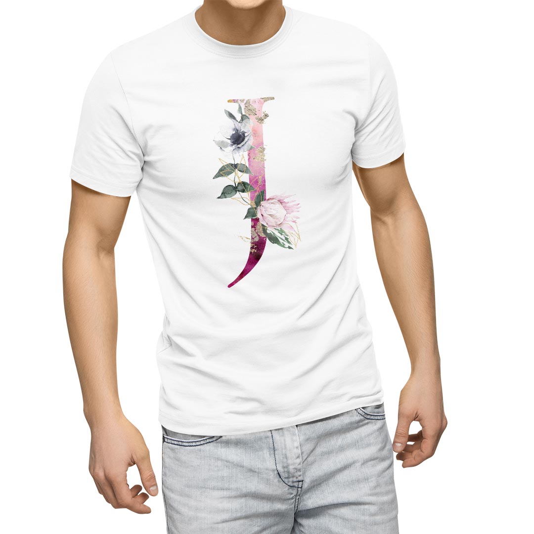 Shirts, T-Shirts - Tシャツ メンズ 半袖 ホワイト グレー デザイン S M L XL 2XL Tシャツ ティーシャツ T shirt 019698 文字 j アルファベット