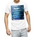 Tシャツ メンズ 半袖 ホワイト 無地 デザイン M ティーシャツ T shirt 000307 青 デザイン(4)