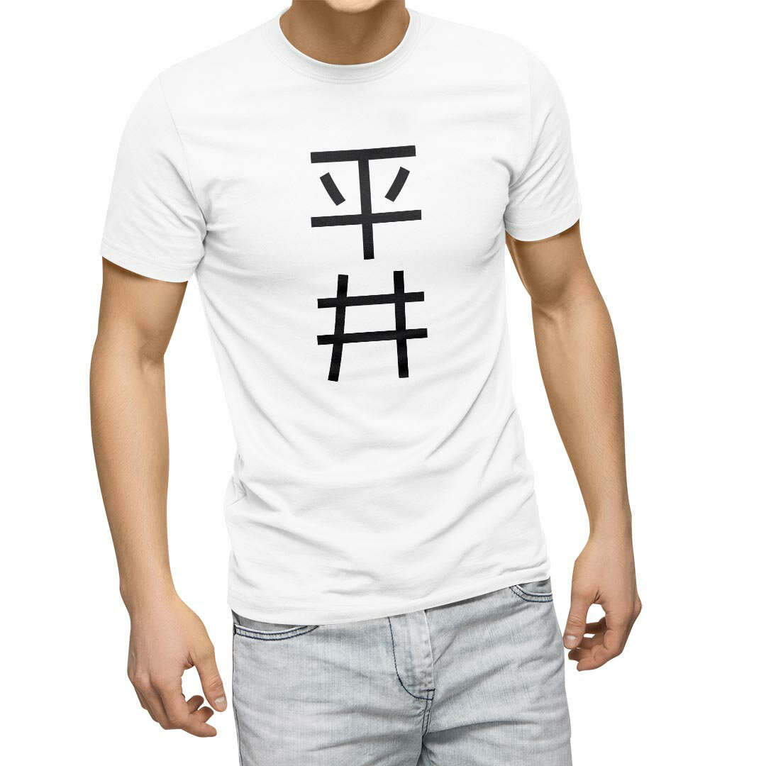 Tシャツ メンズ 半袖 ホワイト 無地 デザイン M ティーシャツ T shirt 021165 苗字 名前 平井