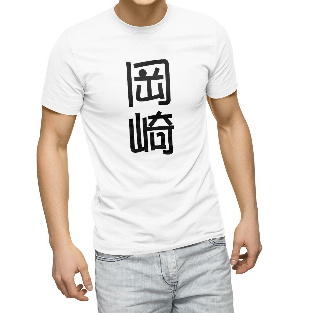 Tシャツ メンズ 半袖 ホワイト 無地 デザイン M ティーシャツ T shirt 021183 苗字 名前 岡崎