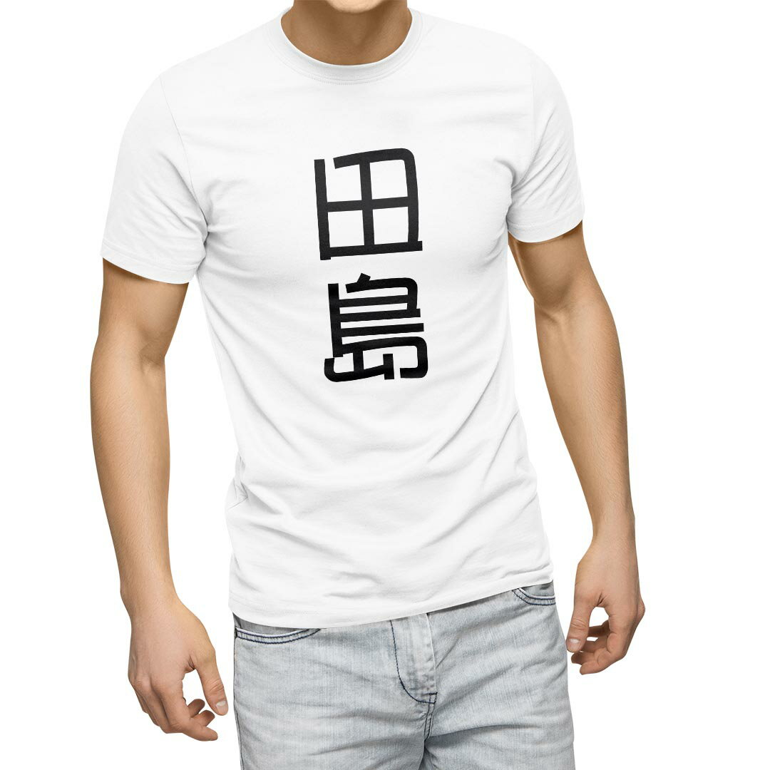 Tシャツ メンズ 半袖 ホワイト 無地 デザイン M ティーシャツ T shirt 021230 苗字 名前 田島