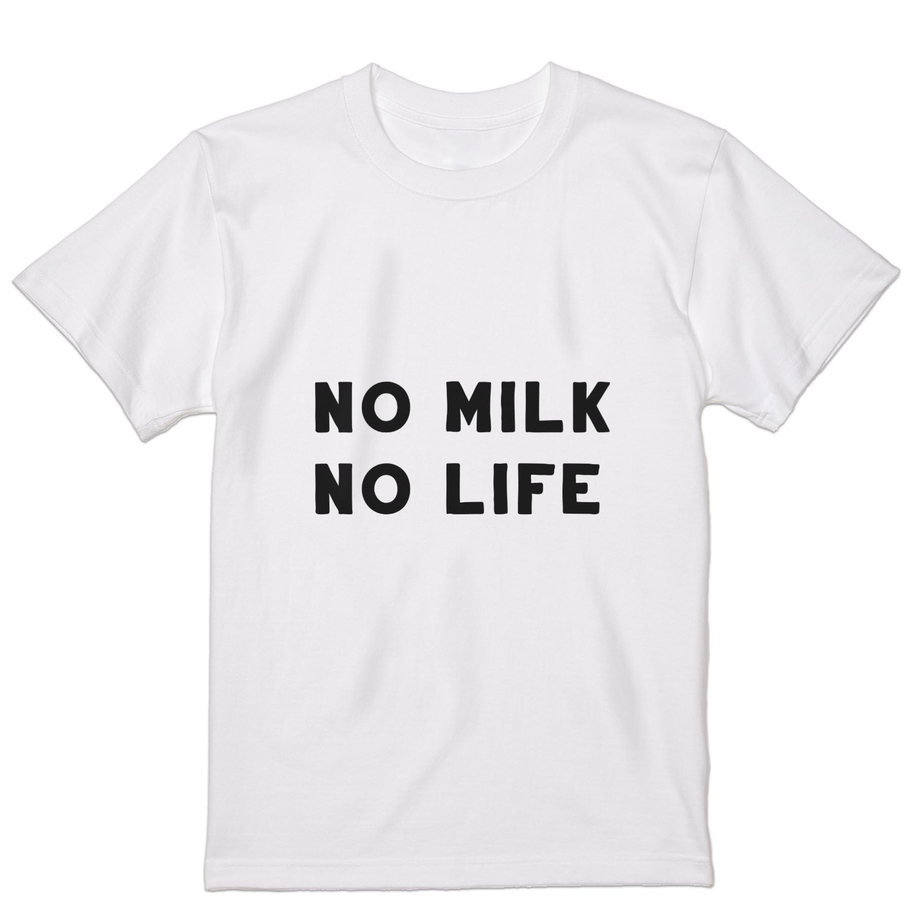 Tシャツ メンズ 半袖 ホワイト 無地 デザイン M ティーシャツ T shirt 022693 NO MILK NO LIFE