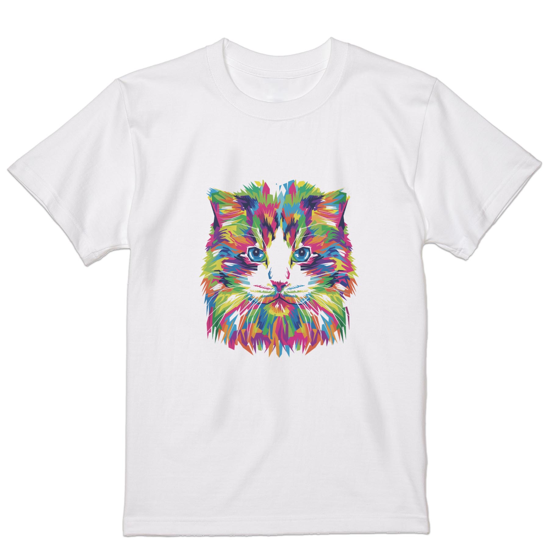 Tシャツ メンズ 半袖 ホワイト 無地 デザイン M ティーシャツ T shirt 022720 猫 かわいい