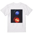 Tシャツ メンズ 半袖 ホワイト 無地 デザイン M ティーシャツ T shirt 022974 信号機 写真 自転車