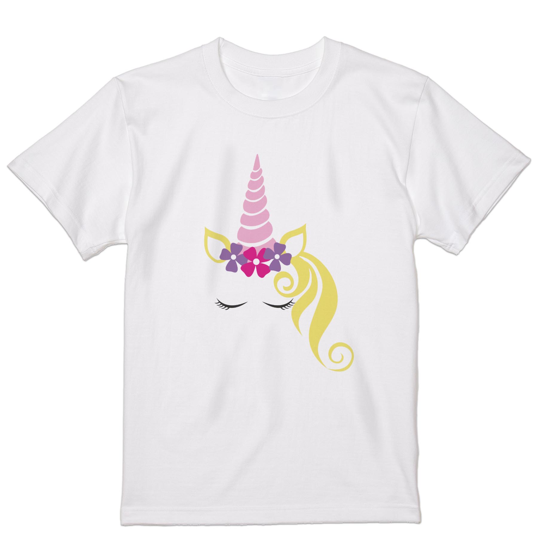 Tシャツ メンズ 半袖 ホワイト 無地 デザイン M ティーシャツ T shirt 026256 ペガサス　ユニコーン　花