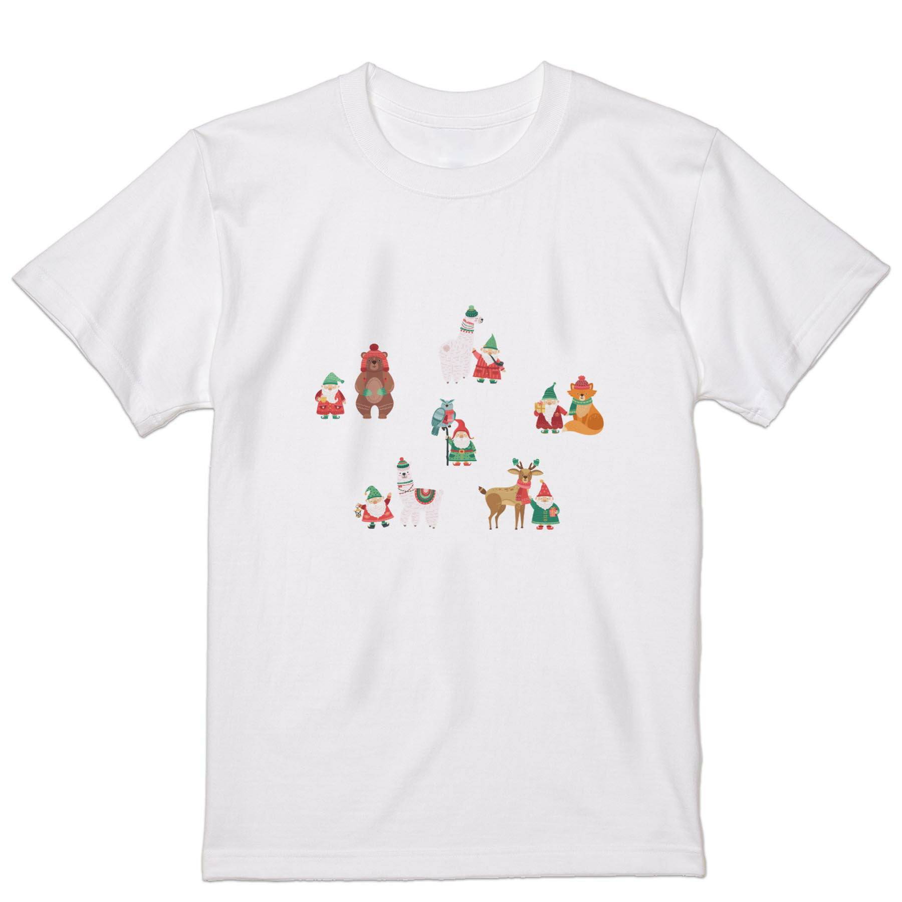 Tシャツ メンズ 半袖 ホワイト 無地 デザイン M ティーシャツ T shirt 030166 クリスマス Christmas