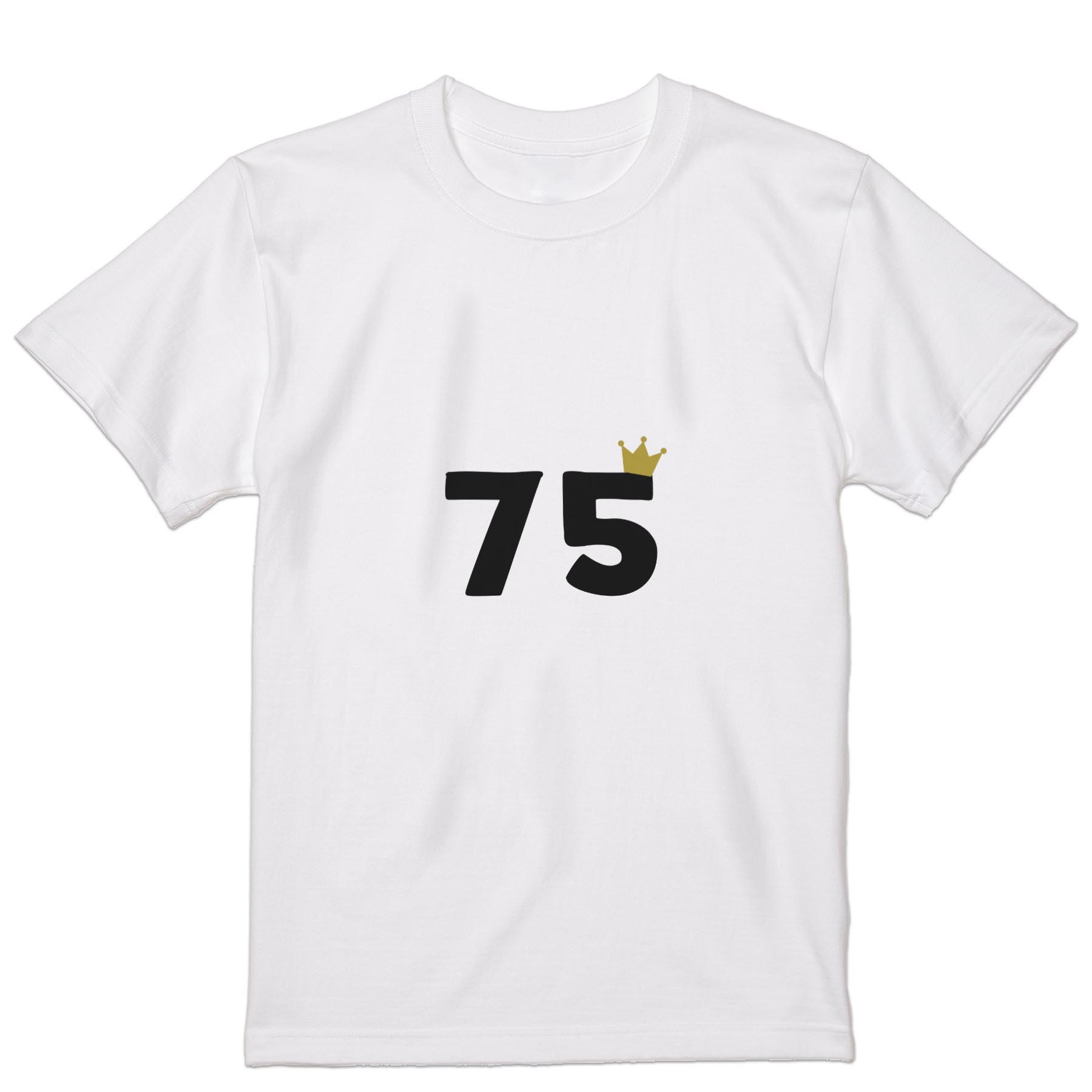 Tシャツ メンズ 半袖 ホワイト 無地 デザイン M ティーシャツ T shirt 032006 誕生日 記念日 75 歳