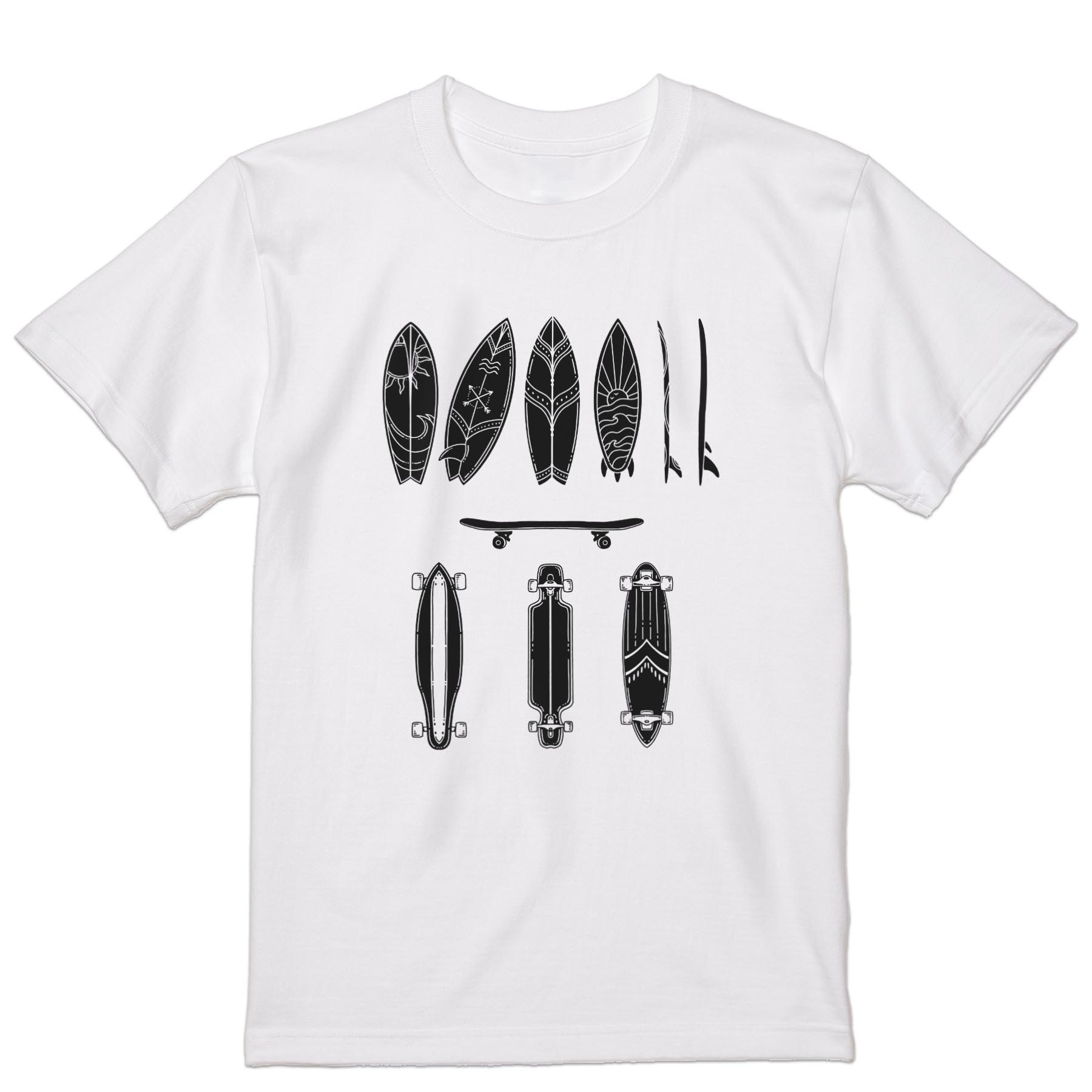 Tシャツ メンズ 半袖 ホワイト 無地 デザイン M ティーシャツ T shirt 032170 サーフボード ボード