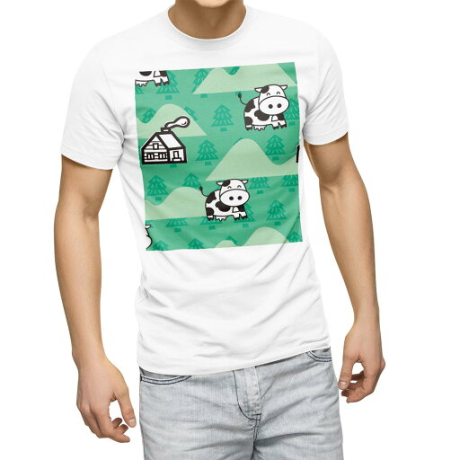 Tシャツ メンズ 半袖 ホワイト 無地 デザイン M ティーシャツ T shirt 004421 うし 動物 キャラクター Tシャツ メンズ 半袖 ホワイト 無地 デザイン M ティーシャツ T shirt 004421 うし 動物 キャラクター