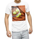 Tシャツ メンズ 半袖 ホワイト 無地 デザイン M ティーシャツ T shirt 004764 テニス 写真