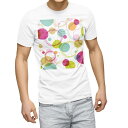 Tシャツ メンズ 半袖 ホワイト 無地 デザイン M ティーシャツ T shirt 005396 水玉 模様 カラフル(4)