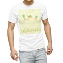 Tシャツ メンズ 半袖 ホワイト 無地 デザイン M ティーシャツ T shirt 005489 亀 イラスト