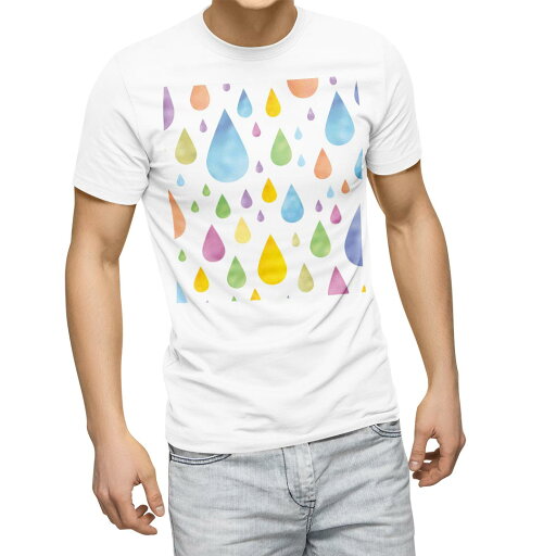 Tシャツ メンズ 半袖 ホワイト 無地 デザイン M ティーシャツ T shirt 006840 雨 雫 Tシャツ メンズ 半袖 ホワイト 無地 デザイン M ティーシャツ T shirt 006840 雨 雫