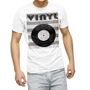 Tシャツ メンズ 半袖 ホワイト 無地 デザイン M ティーシャツ T shirt 011186 音楽 レコード 文字(4)