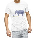 Tシャツ メンズ 半袖 ホワイト 無地 デザイン M ティーシャツ T shirt 012771 ぞう ねずみ 動物