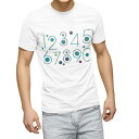 Tシャツ メンズ 半袖 ホワイト 無地 デザイン M ティーシャツ T shirt 013220 数字 文字 青(4)