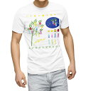 Tシャツ メンズ 半袖 ホワイト 無地 デザイン M ティーシャツ T shirt 013450 七夕 イベント 笹