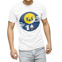 Tシャツ メンズ 半袖 ホワイト 無地 デザイン M ティーシャツ T shirt 013552 お月見 うさぎ 餅つき
