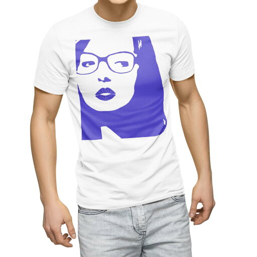 Tシャツ メンズ 半袖 ホワイト 無地 デザイン M ティーシャツ T shirt 013590 顔 女性 眼鏡 Tシャツ メンズ 半袖 ホワイト 無地 デザイン M ティーシャツ T shirt 013590 顔 女性 眼鏡