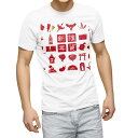 Tシャツ メンズ 半袖 ホワイト 無地 デザイン M ティーシャツ T shirt 013627 お正月 紅白 謹賀新年(4)