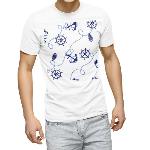 Tシャツ メンズ 半袖 ホワイト 無地 デザイン M ティーシャツ T shirt 014638 海 碇 船 Tシャツ メンズ 半袖 ホワイト 無地 デザイン M ティーシャツ T shirt 014638 海 碇 船