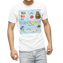 Tシャツ メンズ 半袖 ホワイト 無地 デザイン M ティーシャツ T shirt 015271 こどもの日 鯉のぼり 兜 熊