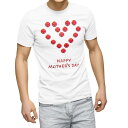 Tシャツ メンズ 半袖 ホワイト 無地 デザイン M ティーシャツ T shirt 015278 母の日 バラ 花 母 カーネーション