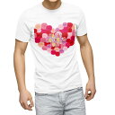 Tシャツ メンズ 半袖 ホワイト 無地 デザイン M ティーシャツ T shirt 015311 母の日 バラ 花 母 カーネーション