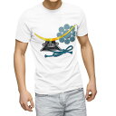 Tシャツ メンズ 半袖 ホワイト 無地 デザイン M ティーシャツ T shirt 015318 こどもの日 鯉のぼり 兜 熊