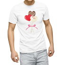 Tシャツ メンズ 半袖 ホワイト 無地 デザイン M ティーシャツ T shirt 015791 チョコレート お菓子 ハート(4)