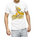 Tシャツ メンズ 半袖 ホワイト 無地 デザイン M ティーシャツ T shirt 016250 女の人 イラスト(4)