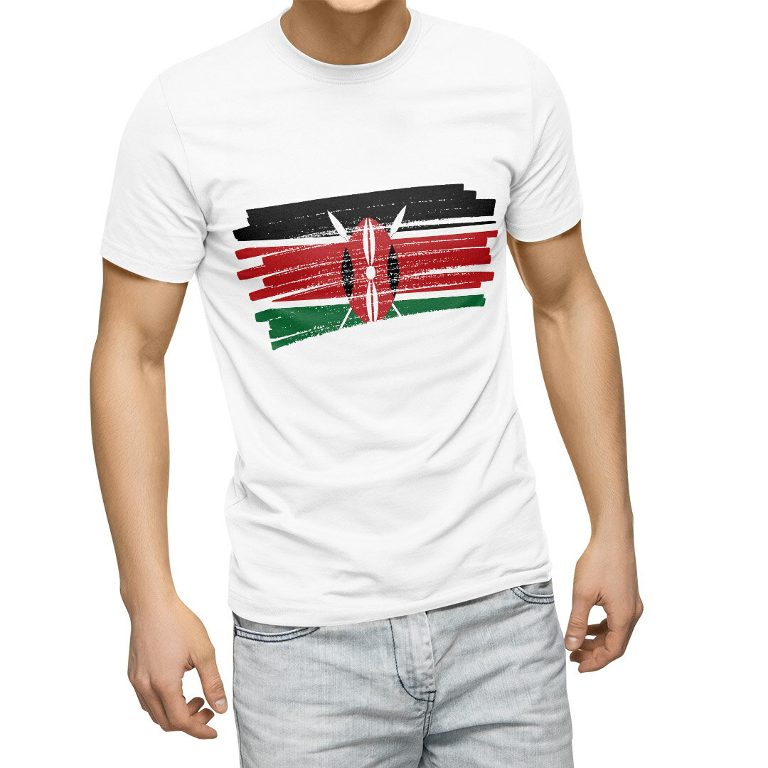Tシャツ メンズ 半袖 ホワイト 無地 デザイン M ティーシャツ T shirt 018481 kenya ケニア