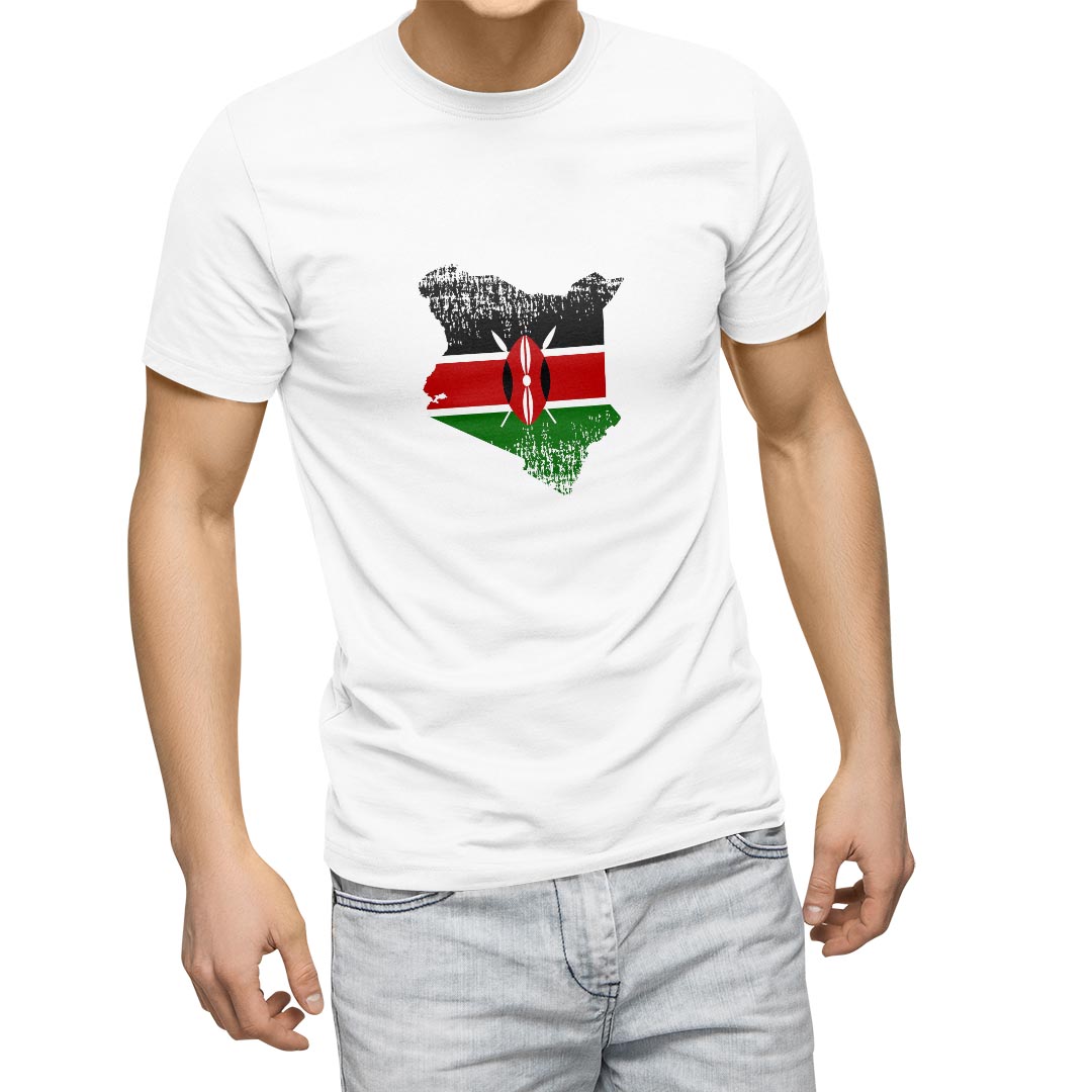 Tシャツ メンズ 半袖 ホワイト 無地 デザイン M ティーシャツ T shirt 018862 kenya ケニア