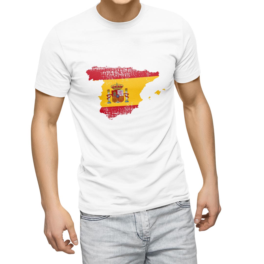 Tシャツ メンズ 半袖 ホワイト 無地 デザイン M ティーシャツ T shirt 018953 spain スペイン