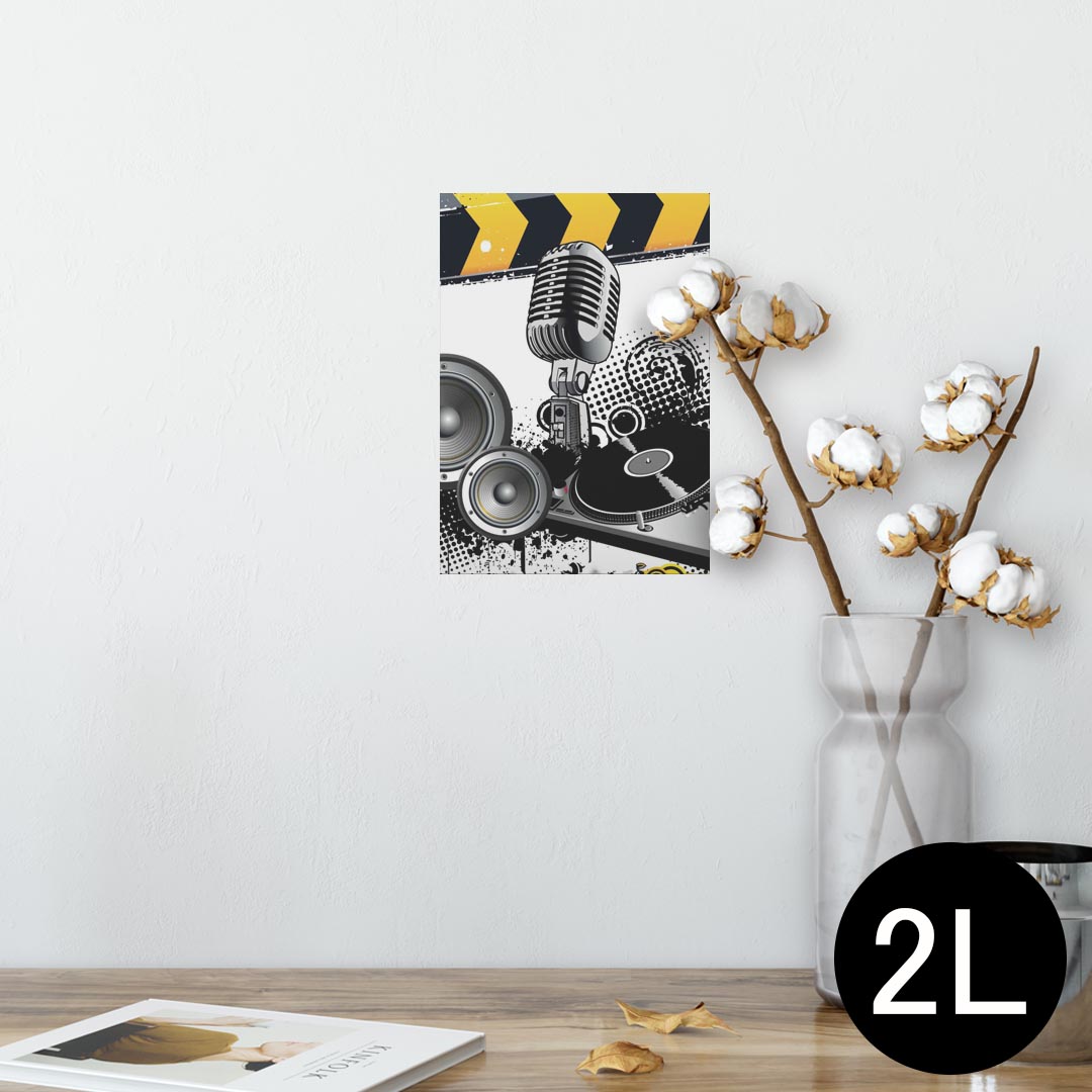 ポスター ウォールステッカー シール式ステッカー 飾り 127×178mm 2L 写真 フォト 壁 インテリア おしゃれ 　剥がせる wall sticker poster 000027 DJ　HIPHOP　マイク