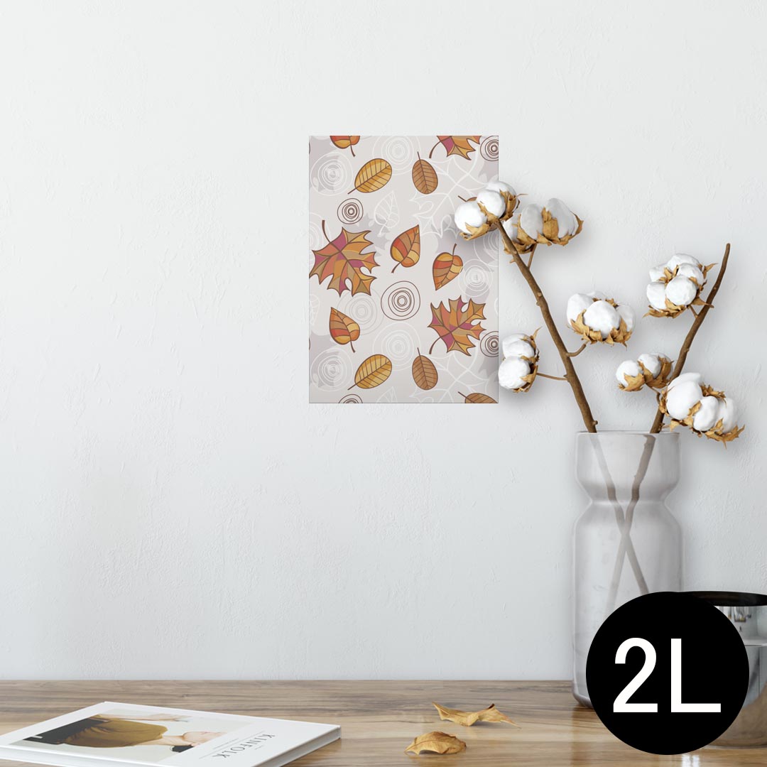 ポスター ウォールステッカー シール式ステッカー 飾り 127×178mm 2L 写真 フォト 壁 インテリア おしゃれ 剥がせる wall sticker poster 000739 枯葉 紅葉