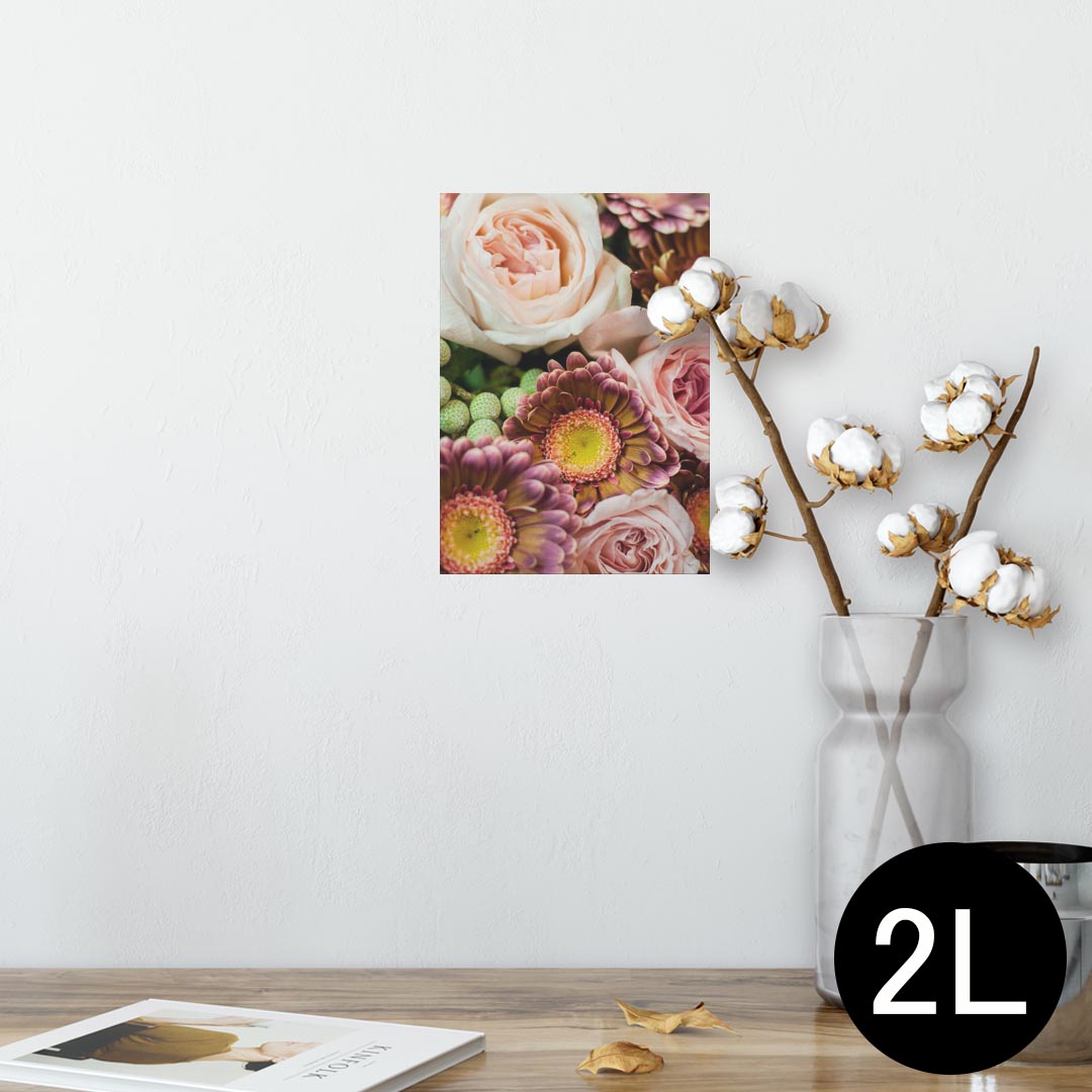ポスター ウォールステッカー シール式ステッカー 飾り 127×178mm 2L 写真 フォト 壁 インテリア おしゃれ 剥がせる wall sticker poster 001001 花 薔薇