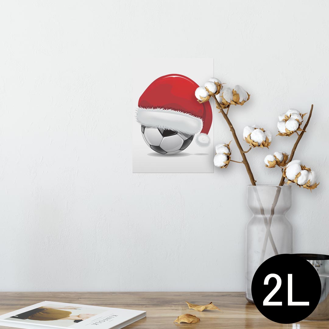 ポスター ウォールステッカー シール式ステッカー 飾り 127×178mm 2L 写真 フォト 壁 インテリア おしゃれ 　剥がせる wall sticker poster 001213 サッカー　クリスマス