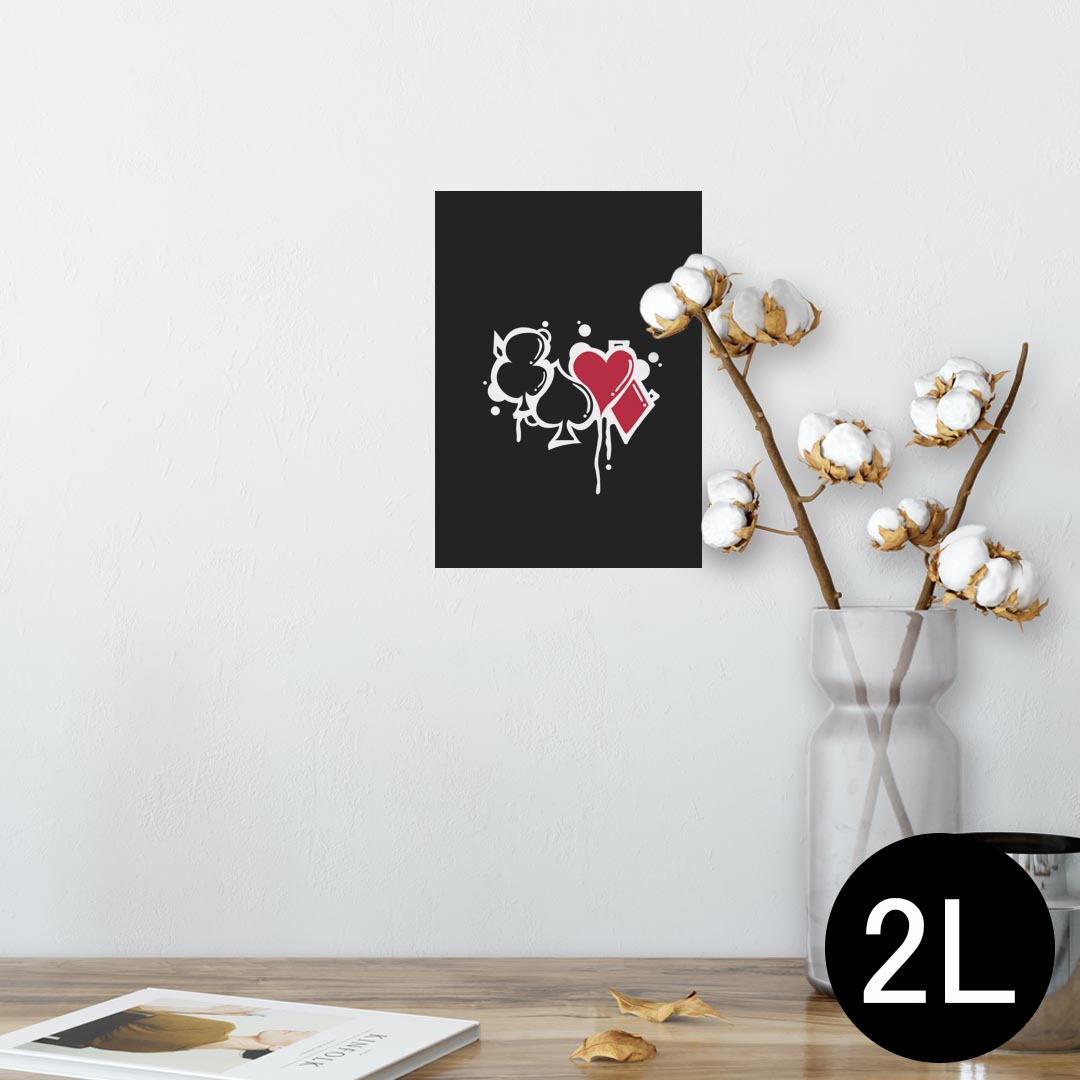 ポスター ウォールステッカー シール式ステッカー 飾り 127×178mm 2L 写真 フォト 壁 インテリア おしゃれ 剥がせる wall sticker poster 001528 クローバー トランプ