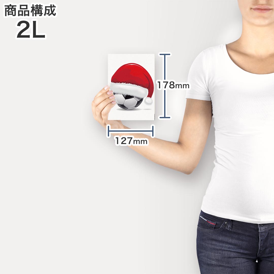 ポスター ウォールステッカー シール式ステッカー 飾り 127×178mm 2L 写真 フォト 壁 インテリア おしゃれ 　剥がせる wall sticker poster 001213 サッカー　クリスマス